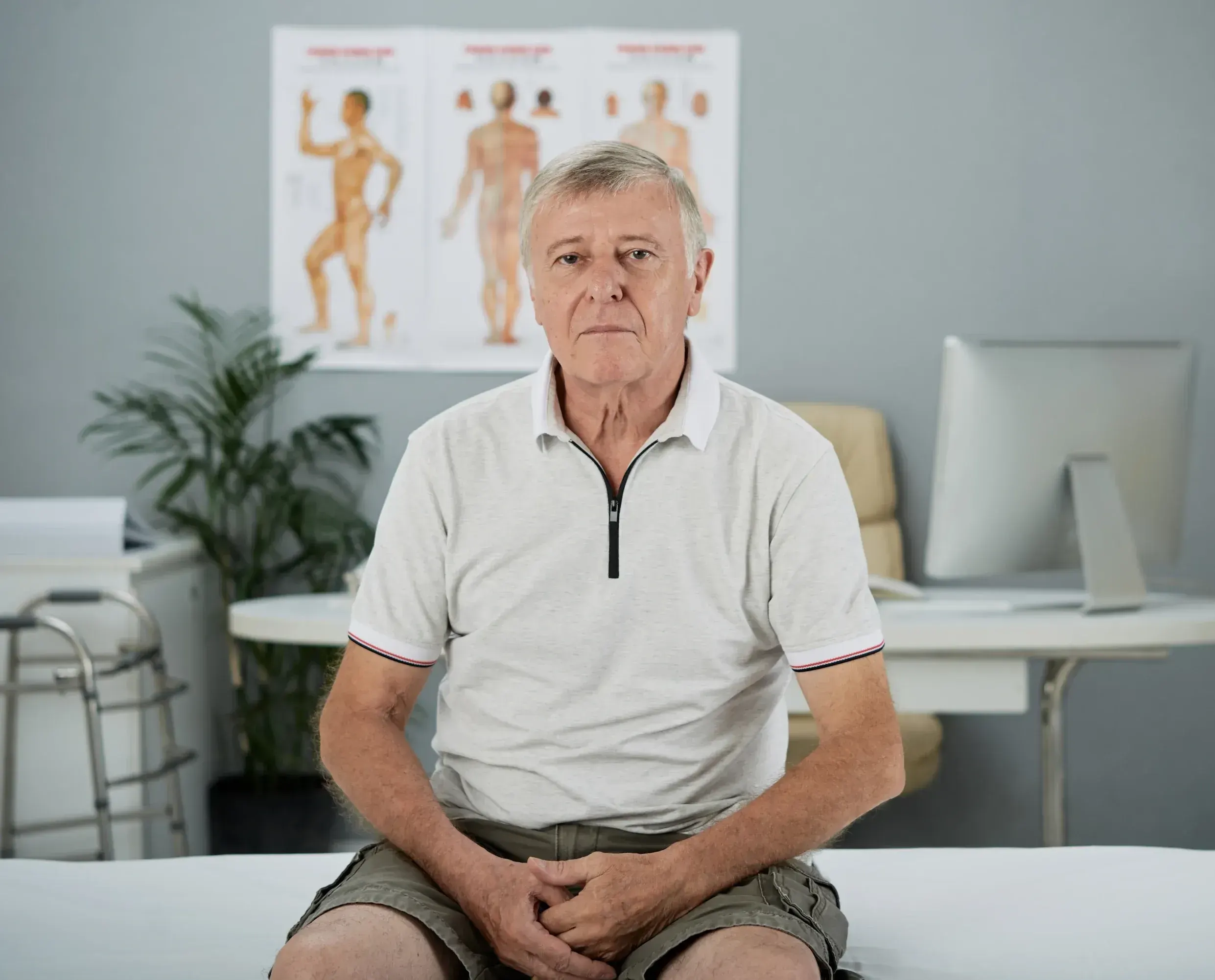 Confident adult patient meeting with a urologist for bladder symptom evaluation